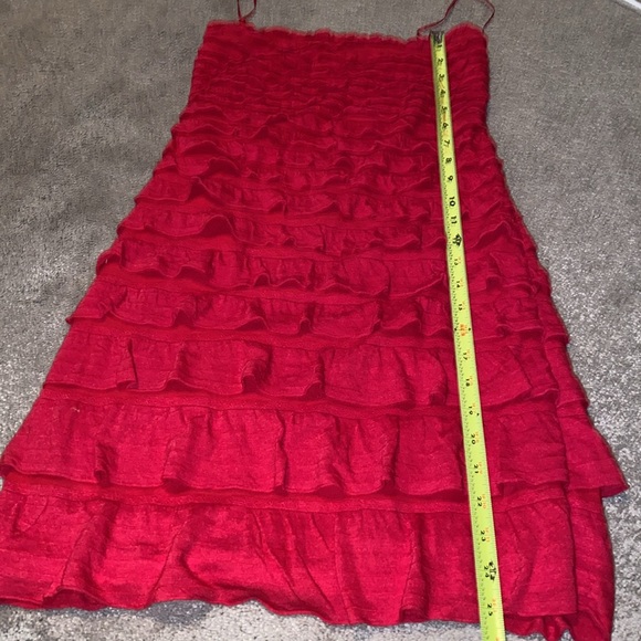 Express Women's‎ XXS Strapless Red Ruffled Dress - Picture 11 of 14